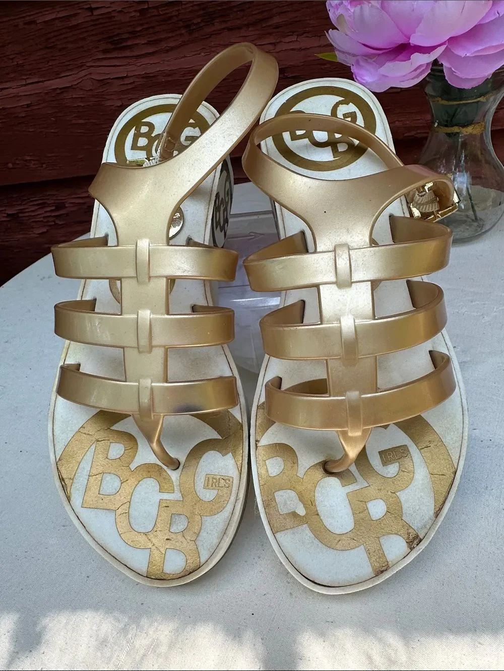 BCBGirls Metallic Gold Sandals